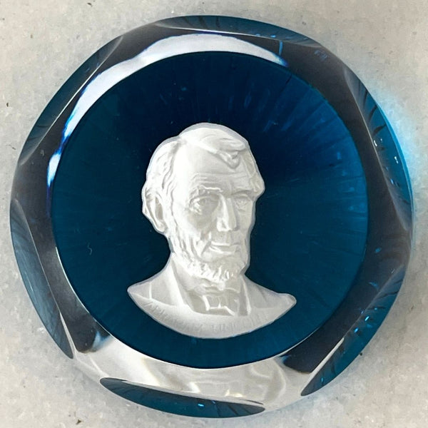Peso para Papel em Cristal Baccarat Abraham Lincoln I