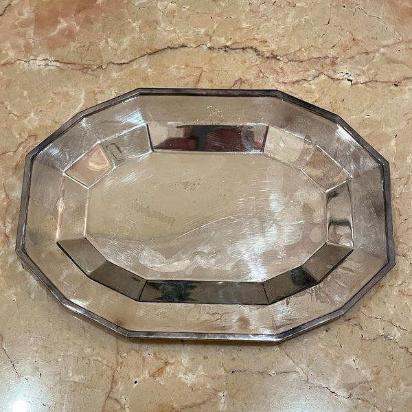 Bandeja Octogonal em Metal Prateado