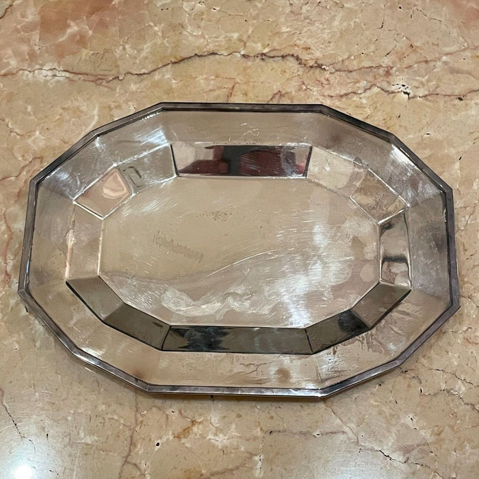 Bandeja Octogonal em Metal Prateado