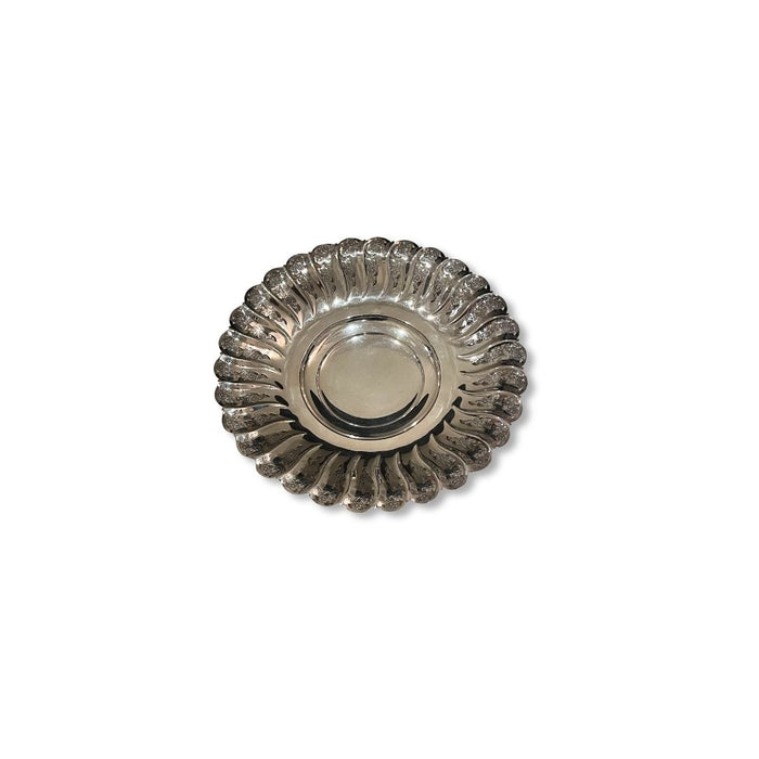 Fruteira Três Pés em Metal Prateado
