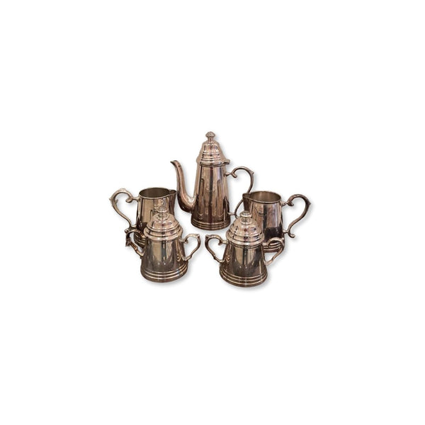 Conjunto para Chá e Café em Metal Prateado