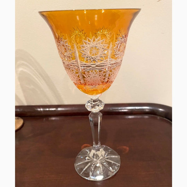Set com 06 Taças em Cristal Âmbar