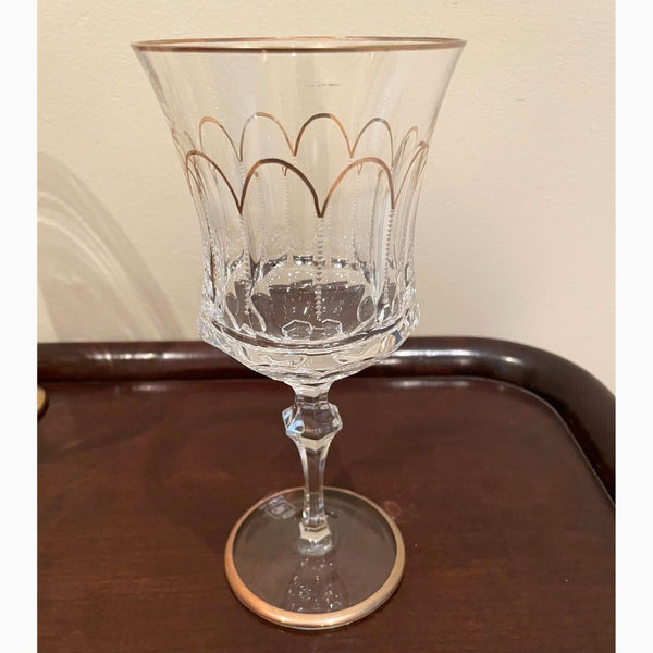 Set com 06 Taças em Cristal com Frisos