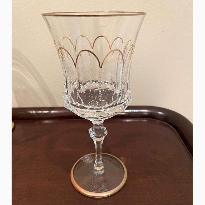 Set com 06 Taças em Cristal com Frisos