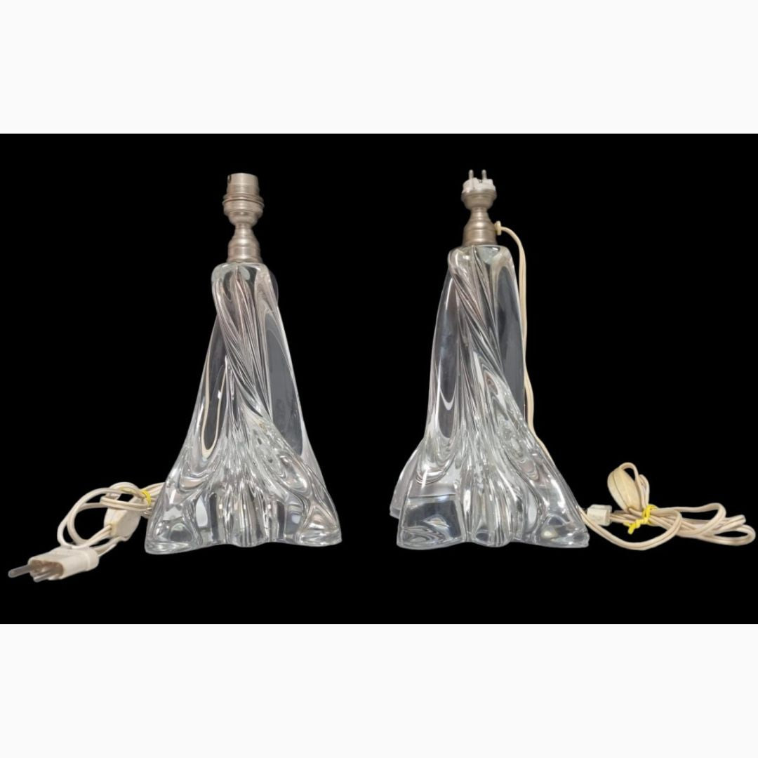 Par de Bases para Abajur em Cristal Baccarat