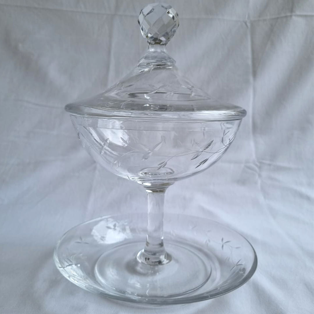 Compoteira de Cristal com Presentoir