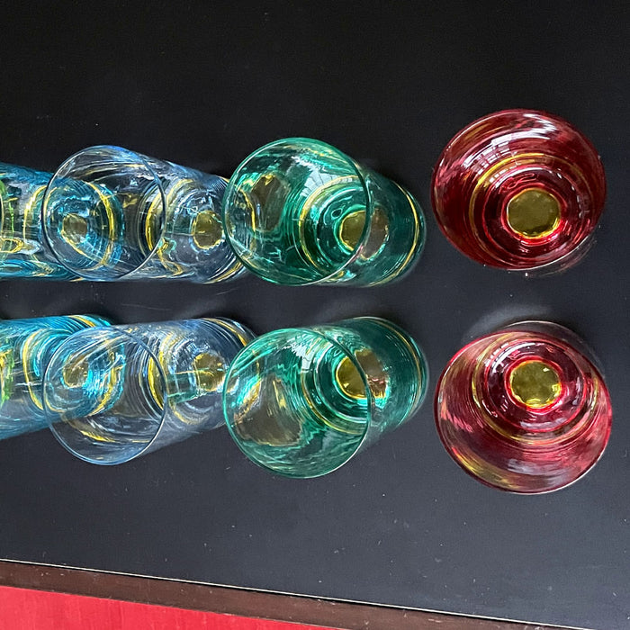 Conjunto 12 Copos Vidro Colorido