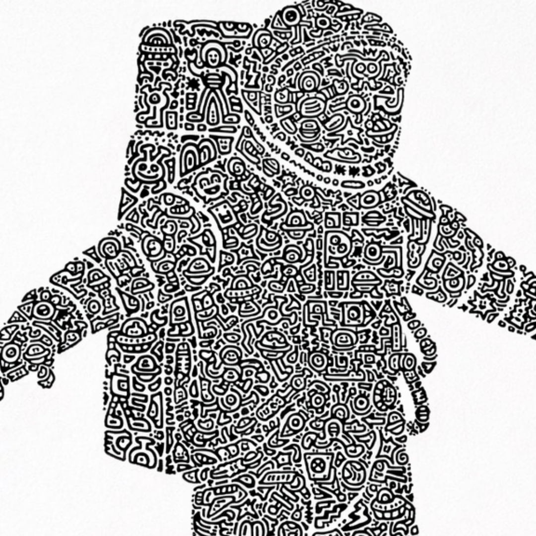 Mr.doodle リソグラフ Screenprint Mr. Doodle - Spaceman – One Goods
