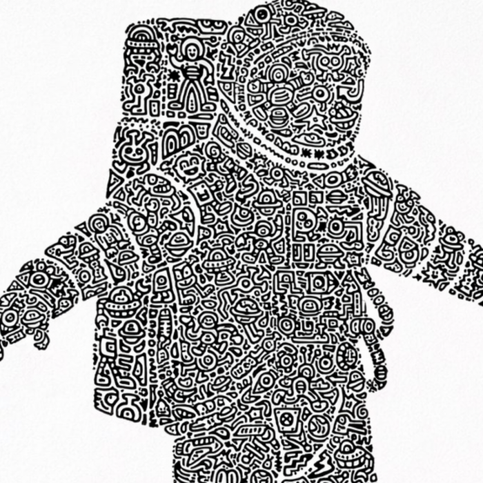 Screenprint Mr. Doodle - Spaceman