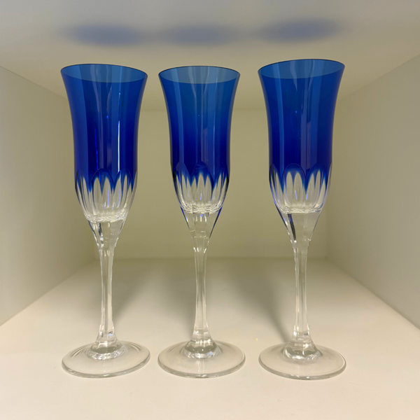 Set Taças de Champanhe Azul Cobalto