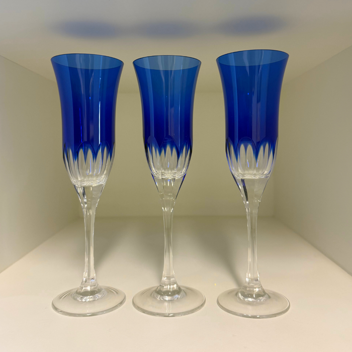 Set Taças de Champanhe Azul Cobalto
