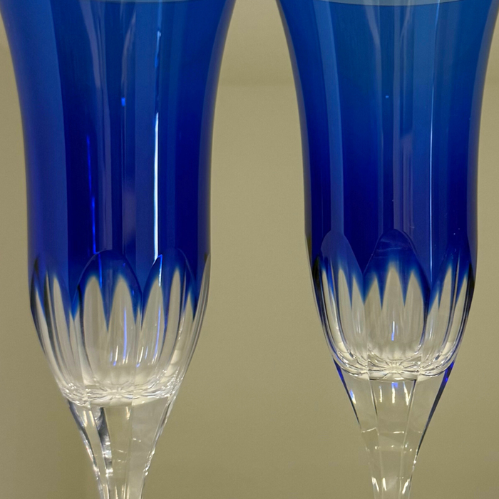 Set Taças de Champanhe Azul Cobalto