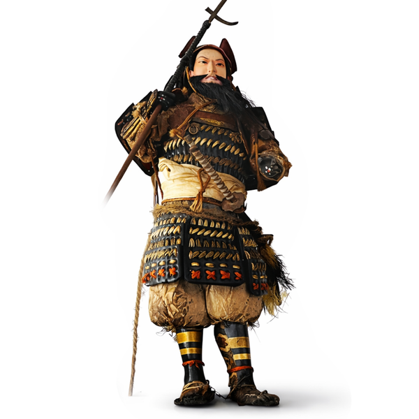 Conjunto Musha-Ningyō com 2 Bonecos Samurai em Vitrine