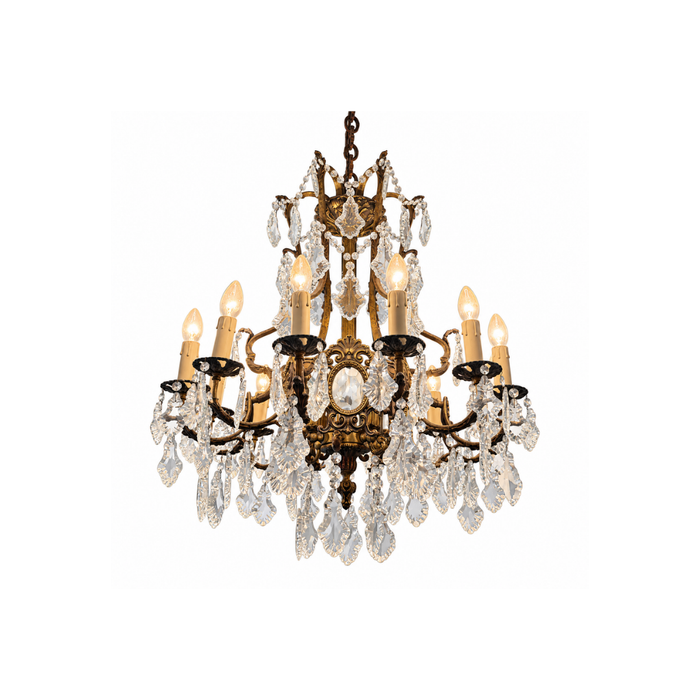Lustre em Cristal Tcheco com 12 Velas