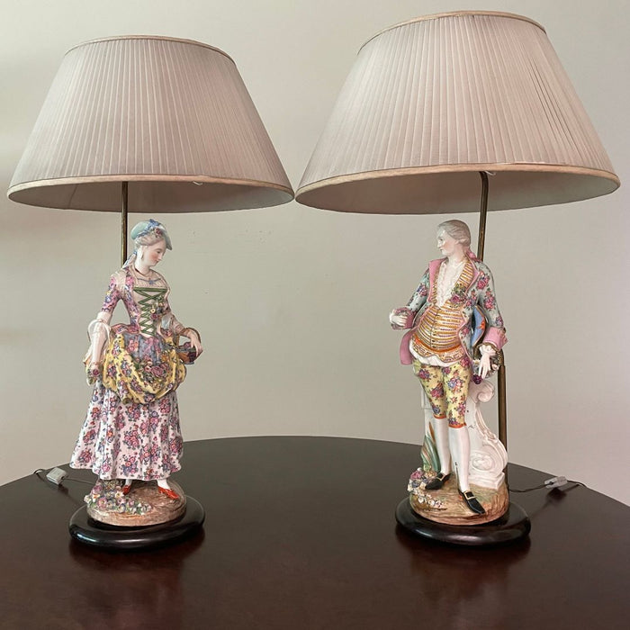 Par de Abat-jour em Porcelana de Meissen
