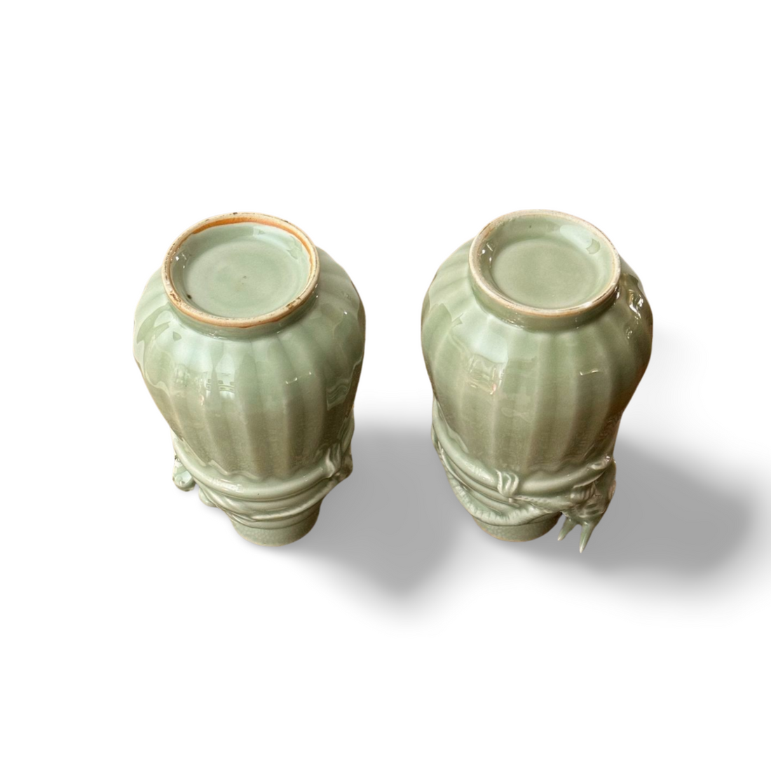 Par de Potes com Tampas Celadon