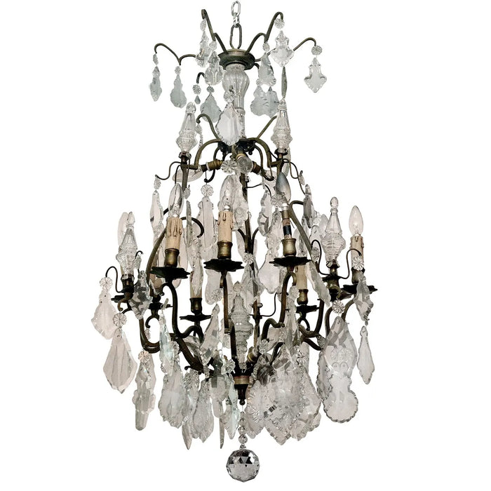 Lustre Francês em Bronze e Cristal