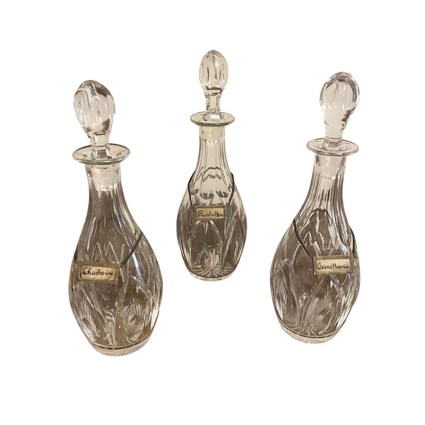 Trio Garrafas em Cristal  Europeu