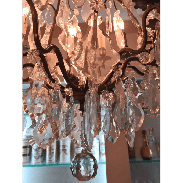 Lustre Francês em Bronze e Cristal