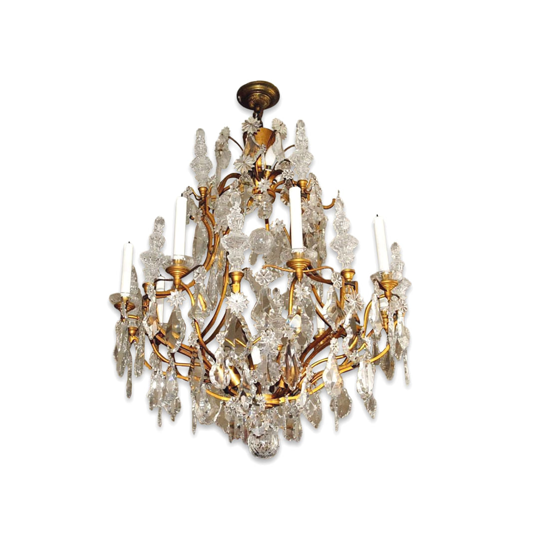 Lustre Cristal Baccarat e Bronze