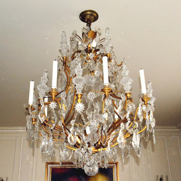 Lustre Cristal Baccarat e Bronze