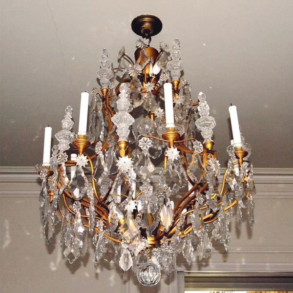 Lustre Cristal Baccarat e Bronze