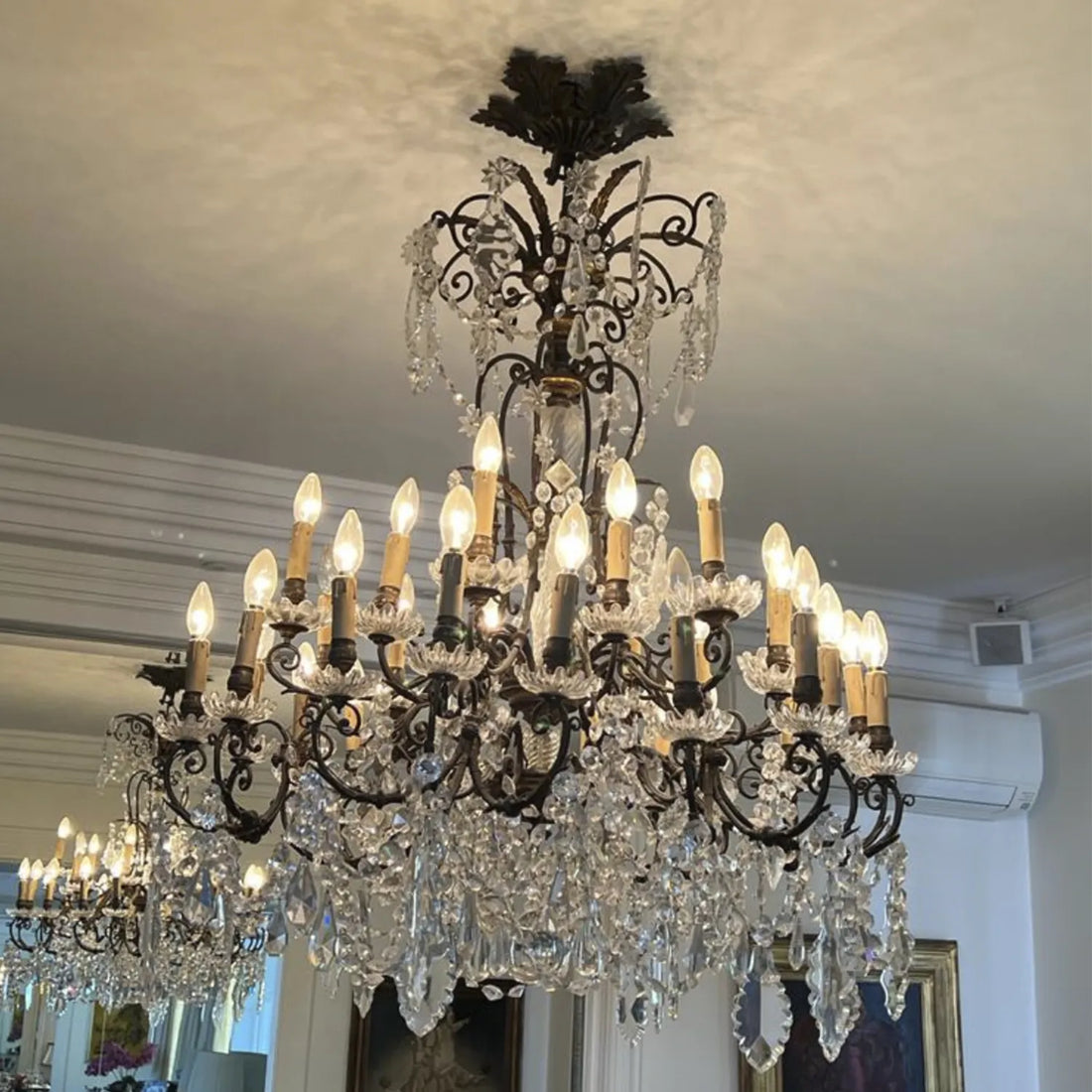 Lustre em Bronze e Cristal