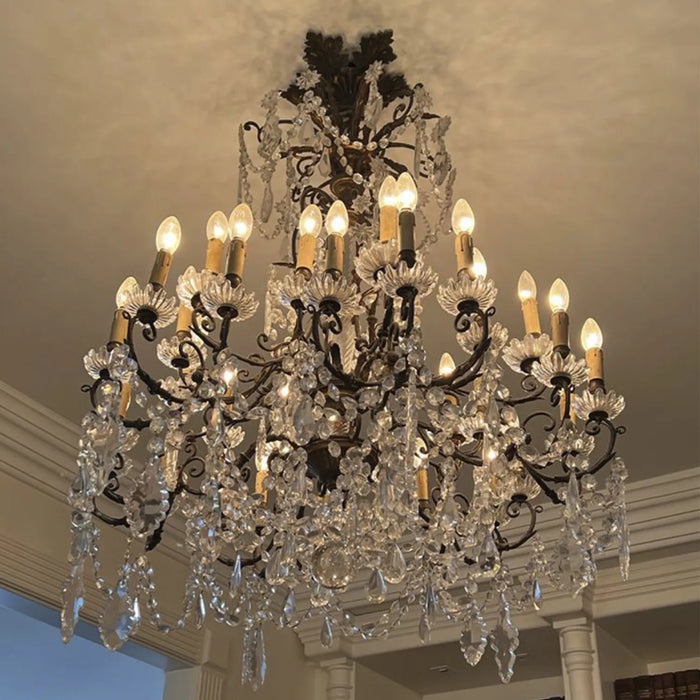 Lustre em Bronze e Cristal