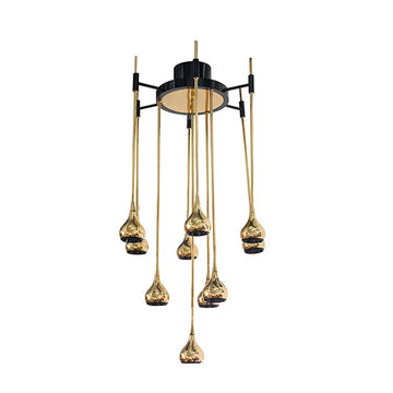 Lustre Dourado em Formato de Gotas