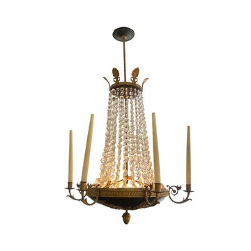 Lustre em Bronze Patinado, Estilo Charles X